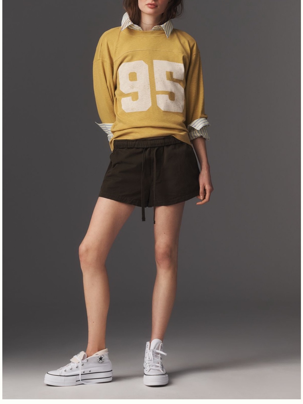 PILCRO➕ANTHROPOLOGIE 3/4 Sleeve Varsity Tee NWT